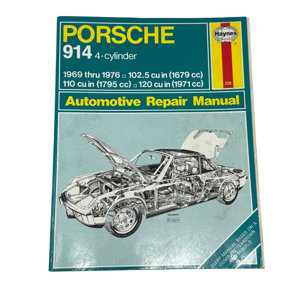 Porsche 914 Haynes Repair Manual 1969-1976 4 Cylinder 1989 Book OEM Guide